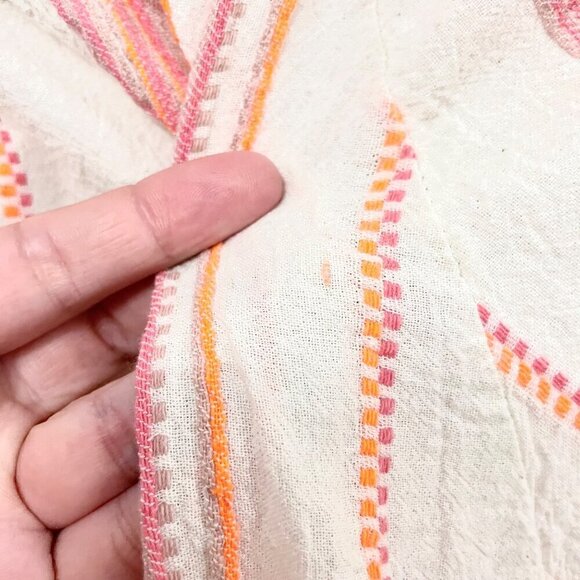 Sofia Made in Italy Hansel Cotton Embroidered Bristol Orange Dress One Size Fits - Picture 6 of 6